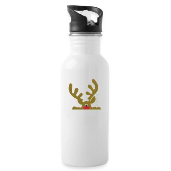 Funny gifts for Christmas - Water bottle with straw - white - Right