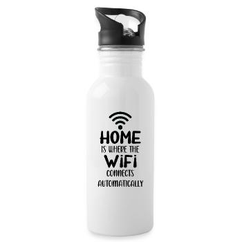 La maison est l’endroit où le Wifi se connecte automatiquement - Gourde avec paille intégrée - blanc - Droite