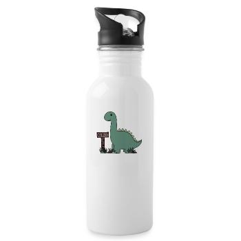 Dino Ben - Trinkflasche mit integriertem Trinkhalm - Weiß - Rechts