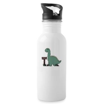 Dino Henry - Trinkflasche mit integriertem Trinkhalm - Weiß - Rechts
