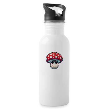 pilz cartoon sonnenbrille - Trinkflasche mit integriertem Trinkhalm - Weiß - Rechts