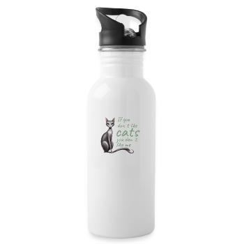 If you don't cat, you don't like me - Water bottle with straw - white - Right