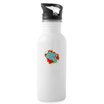 Dortmund Style Bunt | Aus Liebe zu deiner Stadt - Trinkflasche mit integriertem Trinkhalm - Weiß - Rechts