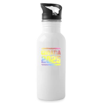 Croatia 2025 Colorful - Water bottle with straw - white - Right