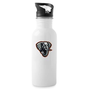 Elefant Afrikanische Majestät - Trinkflasche mit integriertem Trinkhalm - Weiß - Rechts