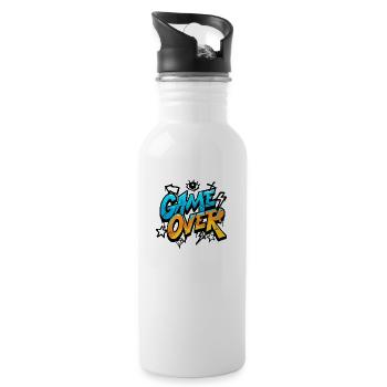 Game Over - Trinkflasche mit integriertem Trinkhalm - Weiß - Rechts
