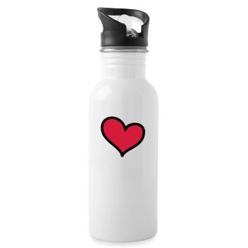 HERZ - Trinkflasche mit integriertem Trinkhalm - Weiß - Rechts