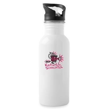 krawallschachtel in Bunt - Trinkflasche mit integriertem Trinkhalm - Weiß - Rechts