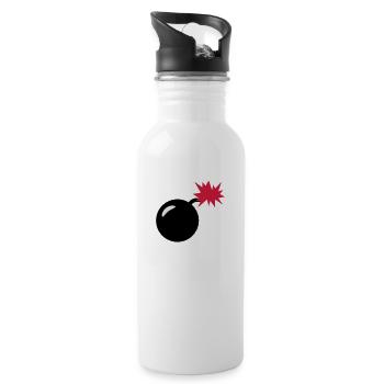Bombe - Trinkflasche mit integriertem Trinkhalm - Weiß - Rechts