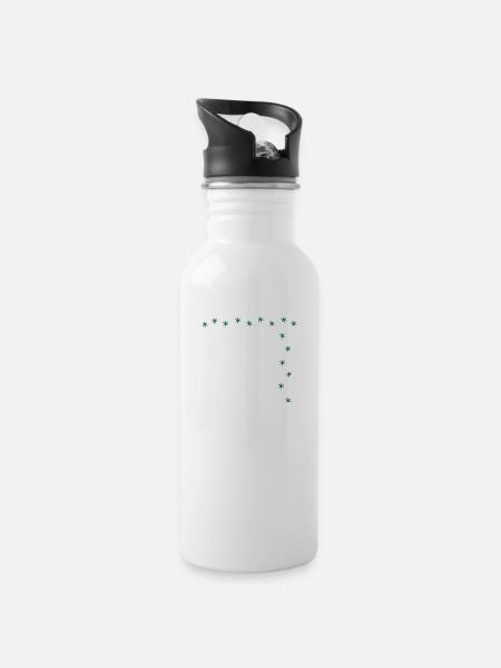 Snowflake Starglitter - Trinkflasche mit integriertem Trinkhalm - Weiß