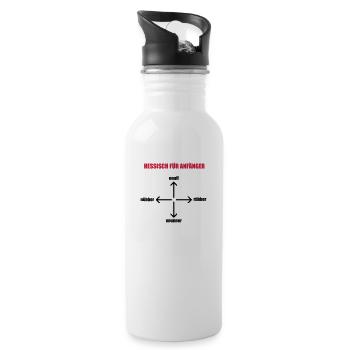 Hessischer Sprachkurs - Trinkflasche mit integriertem Trinkhalm - Weiß - Rechts