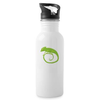 Chamäleonkringel - Trinkflasche mit integriertem Trinkhalm - Weiß - Rechts