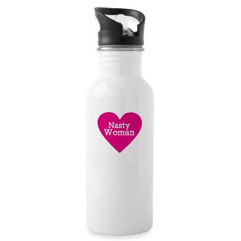 Nasty Woman - Trinkflasche mit integriertem Trinkhalm - Weiß - Rechts