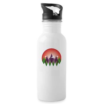 geometric mountain sunrise - Gourde avec paille intégrée - blanc - Droite
