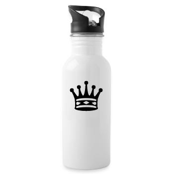 Chess Black Queen - Water bottle with straw - white - Right