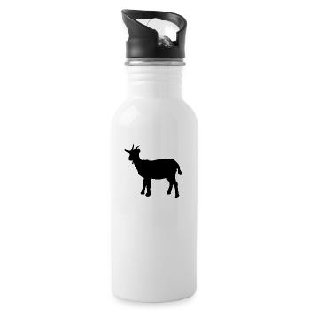goat10 - Trinkflasche mit integriertem Trinkhalm - Weiß - Rechts