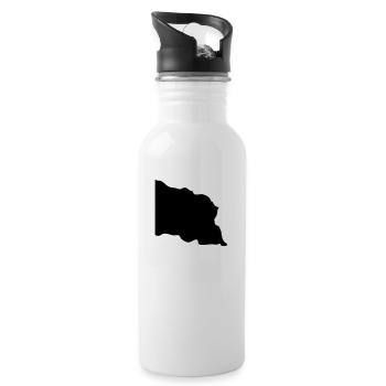 trzepotanie Flag Polska Wiatr Poland Polen - Trinkflasche mit integriertem Trinkhalm - Weiß - Rechts