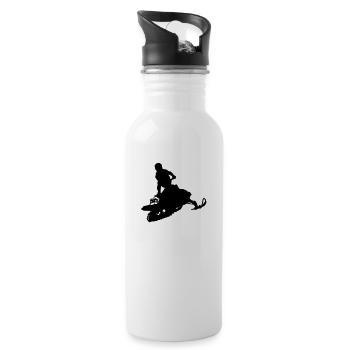 snowmobile snow cross x games racing sport - Trinkflasche mit integriertem Trinkhalm - Weiß - Rechts