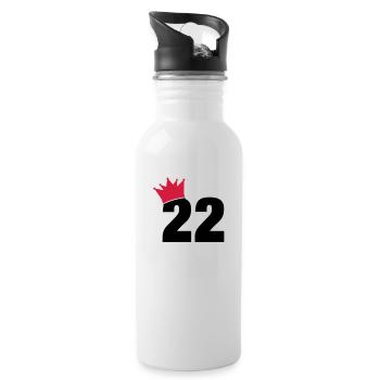 22_krone_f2 - Trinkflasche mit integriertem Trinkhalm - Weiß - Rechts