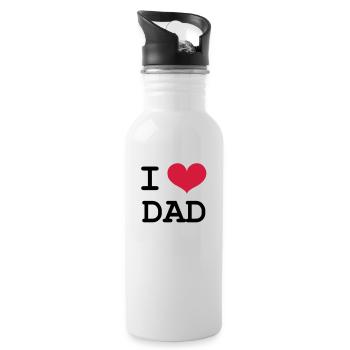 I Love Dad ! - Gourde avec paille intégrée - blanc - Droite