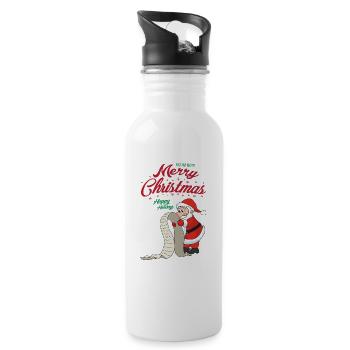 Santa Claus Christmas Santa - Water bottle with straw - white - Right