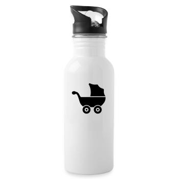 Kinderwagen (baby buggy) - Trinkflasche mit integriertem Trinkhalm - Weiß - Rechts