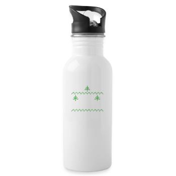 Merry Christmas design I - Water bottle with straw - white - Right