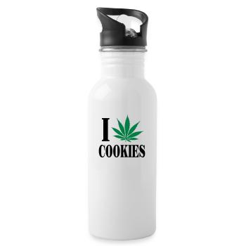 I love cookies - Water bottle with straw - white - Right