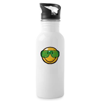 Smiley Sunglasses - Trinkflasche mit integriertem Trinkhalm - Weiß - Rechts