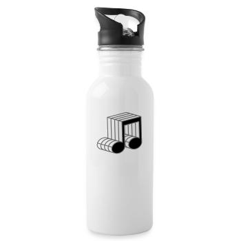 musiknote muster symbol kontur 3d zeichen party mu - Trinkflasche mit integriertem Trinkhalm - Weiß - Rechts