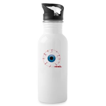 Smiley Halloween Eye - Trinkflasche mit integriertem Trinkhalm - Weiß - Rechts