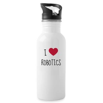 robotique / robot / roboticien / technologie - Gourde avec paille intégrée - blanc - Droite