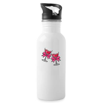 glases wine - Trinkflasche mit integriertem Trinkhalm - Weiß - Rechts