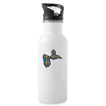 Guadeloupe - Trinkflasche mit integriertem Trinkhalm - Weiß - Rechts