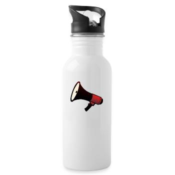 Lautsprecher-Lautsprecher-Lautsprecher megaphon - Trinkflasche mit integriertem Trinkhalm - Weiß - Rechts