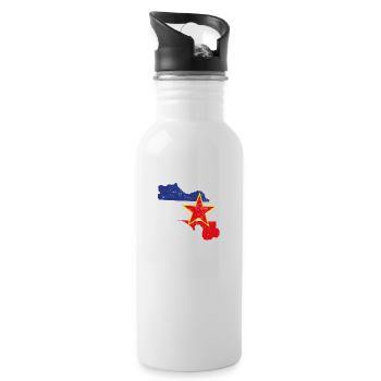 Balkan Yugoslavia nostalgia gift idea - Water bottle with straw - white - Right