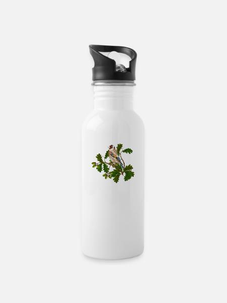 Oiseau - Gourde avec paille intégrée - blanc