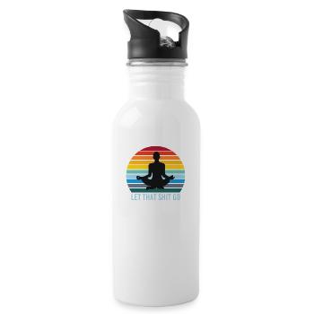 Yoga Flow let that shit go - Trinkflasche mit integriertem Trinkhalm - Weiß - Rechts