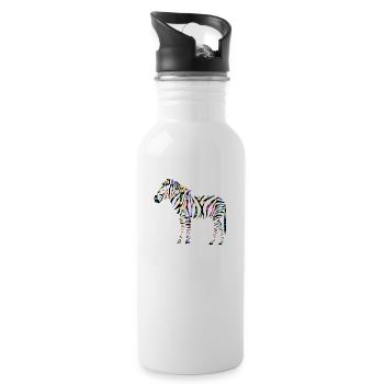 Zebra - Trinkflasche mit integriertem Trinkhalm - Weiß - Rechts