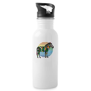 Zebra - Trinkflasche mit integriertem Trinkhalm - Weiß - Rechts