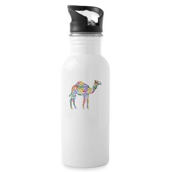 camel - Water bottle with straw - white - Right