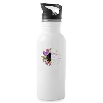 Schlager Gehen Immer Schlagerfan Schlager Geschenk - Trinkflasche mit integriertem Trinkhalm - Weiß - Rechts