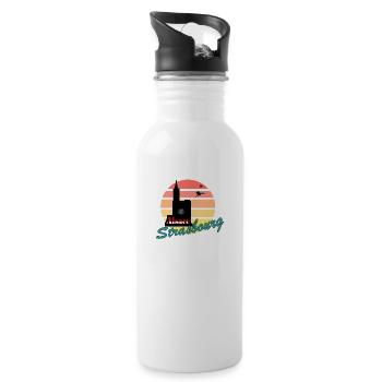 Strasbourg Summer Cathedral - Water bottle with straw - white - Right