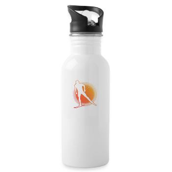 Damen Langlauf Skating Langlauf Langlauf Klassisch - Trinkflasche mit integriertem Trinkhalm - Weiß - Rechts