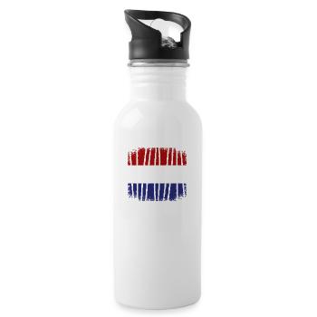 Netherlands Flag Holland Dutch Flag - Water bottle with straw - white - Right