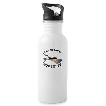 Bodensee - Trinkflasche mit integriertem Trinkhalm - Weiß - Rechts