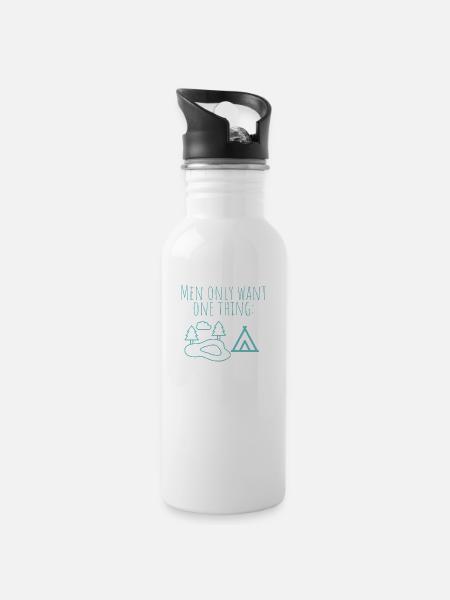 MowoT tent by the pond - Water bottle with straw - white