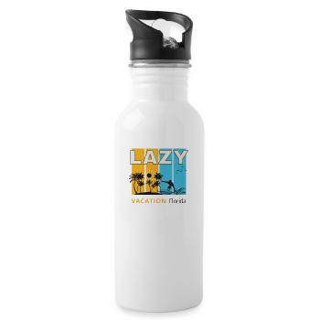 Lazy vacation Florida - Water bottle with straw - white - Right