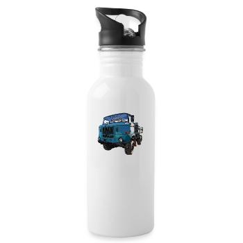 W50 Allrad Kipper mit Ballonreifen - Trinkflasche mit integriertem Trinkhalm - Weiß - Rechts