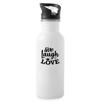 Live laugh love - citation positive - Gourde avec paille intégrée - blanc - Droite